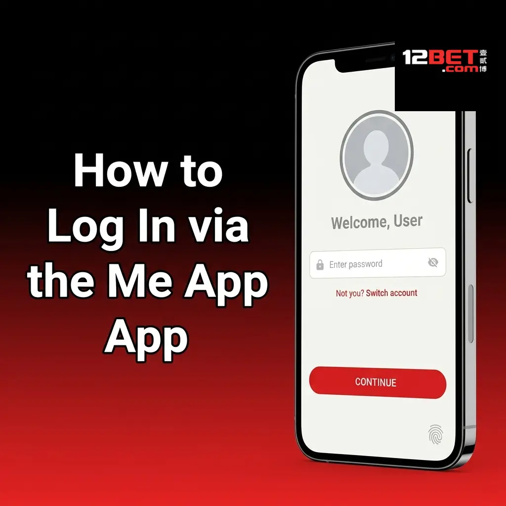 12Bet mobile app login screen on iPhone showing email, password fields and biometric authentication options