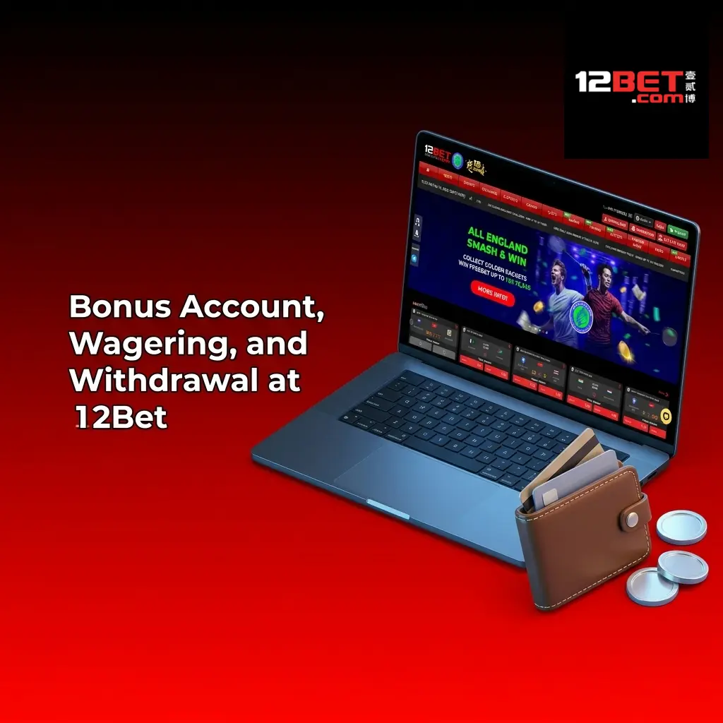 12Bet bonus account showing wagering requirements and withdrawal process via UPI, Net Banking, and Paytm