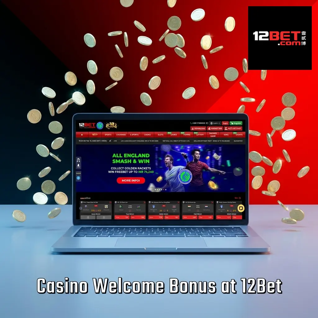 12Bet casino welcome bonus offering 88% match up to ₹8,000 INR with 30x wagering on slots and casino games
