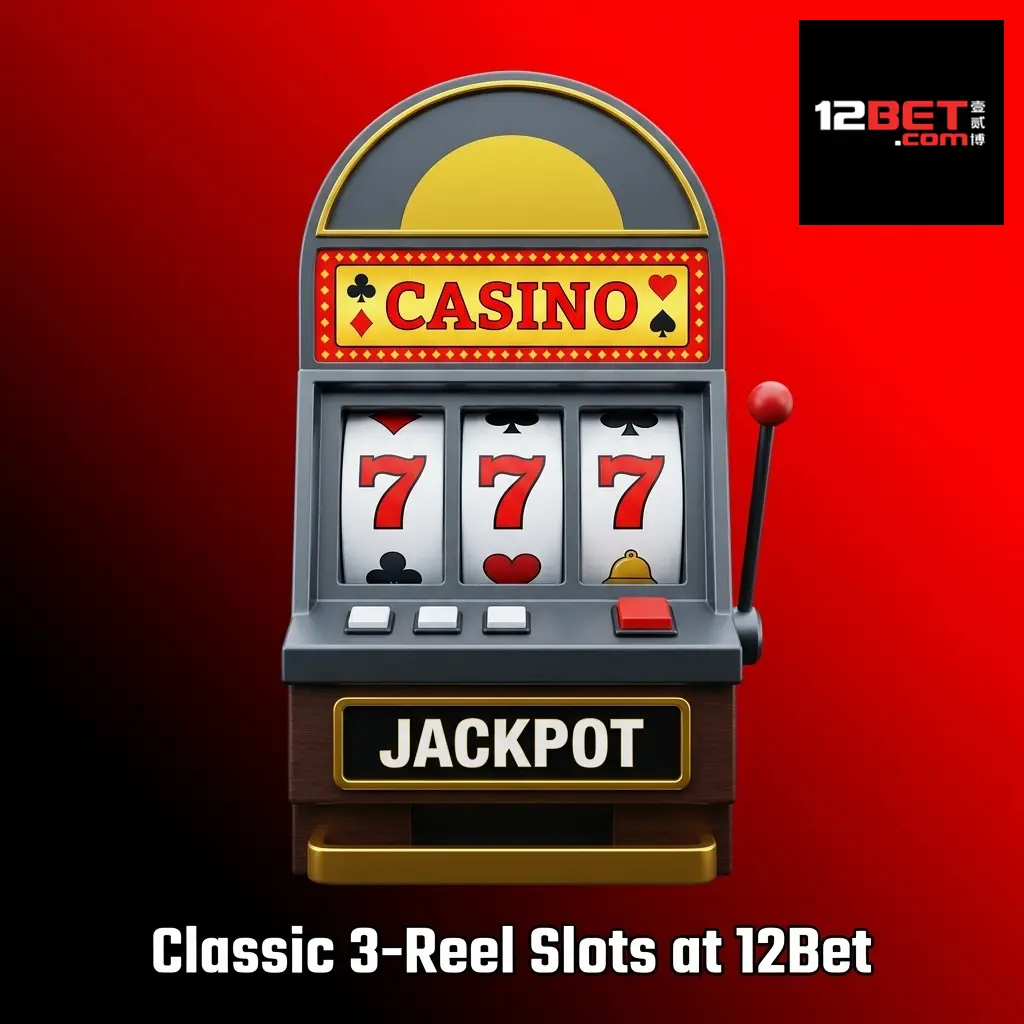 Classic 3-reel slot machines with BAR symbols and sevens available at 12Bet casino lobby