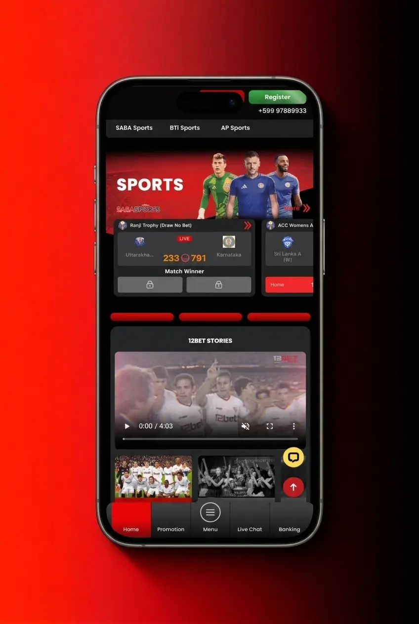 12Bet sportsbook interface showing ice hockey betting markets with league listings and live betting options