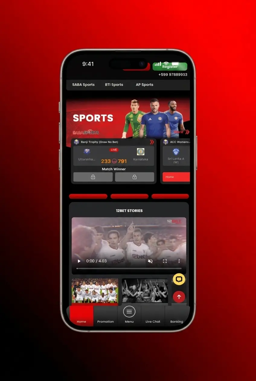 12Bet casino lobby showing slots, live dealer tables, crash games and card games from Evolution Gaming and Pragmatic Play