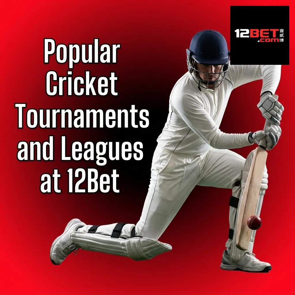 Popular cricket tournaments and leagues available for betting at 12Bet including IPL, T20 World Cup, Ashes and BBL