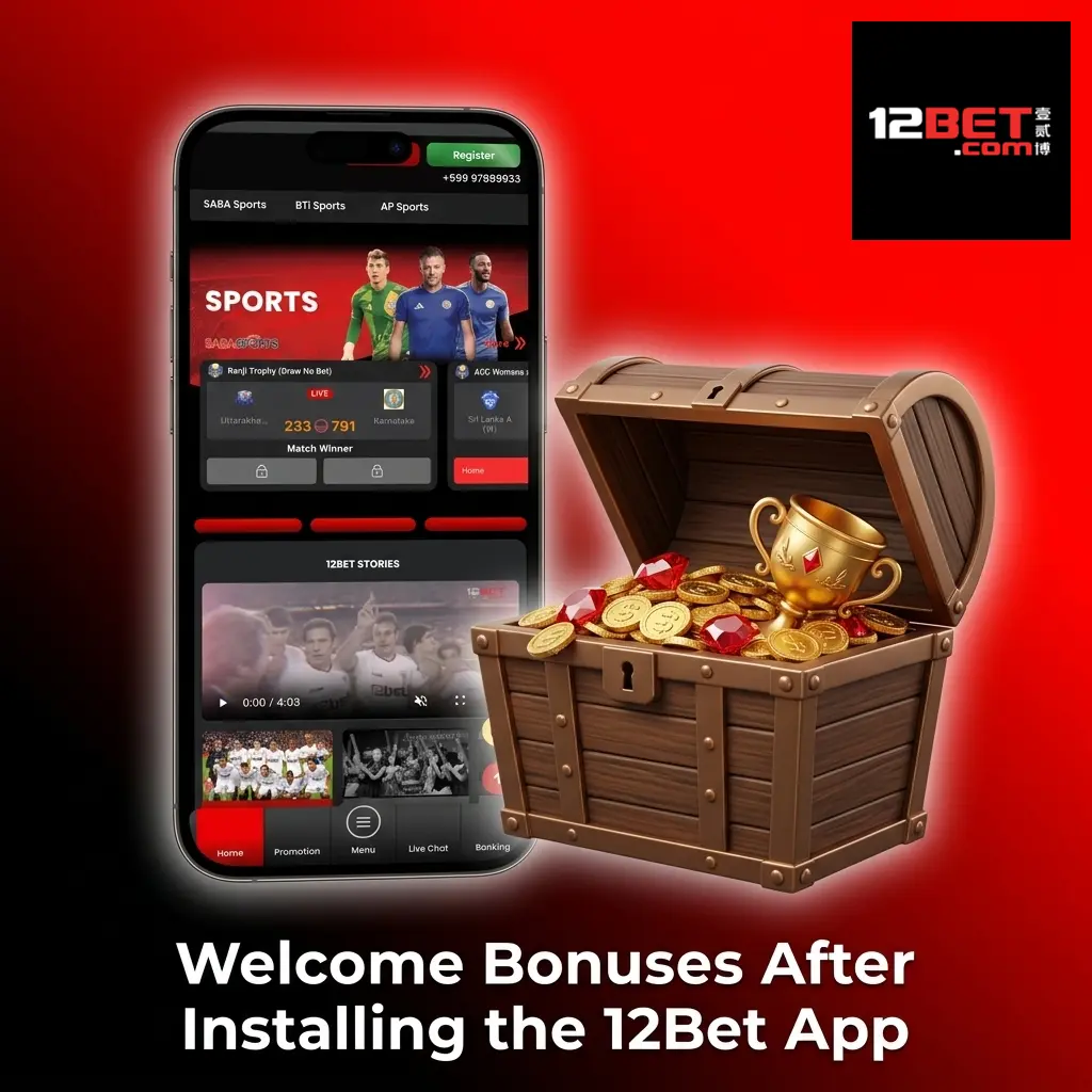 12Bet app welcome bonus offer of 88% up to 8,000 INR for new players in India on first deposit