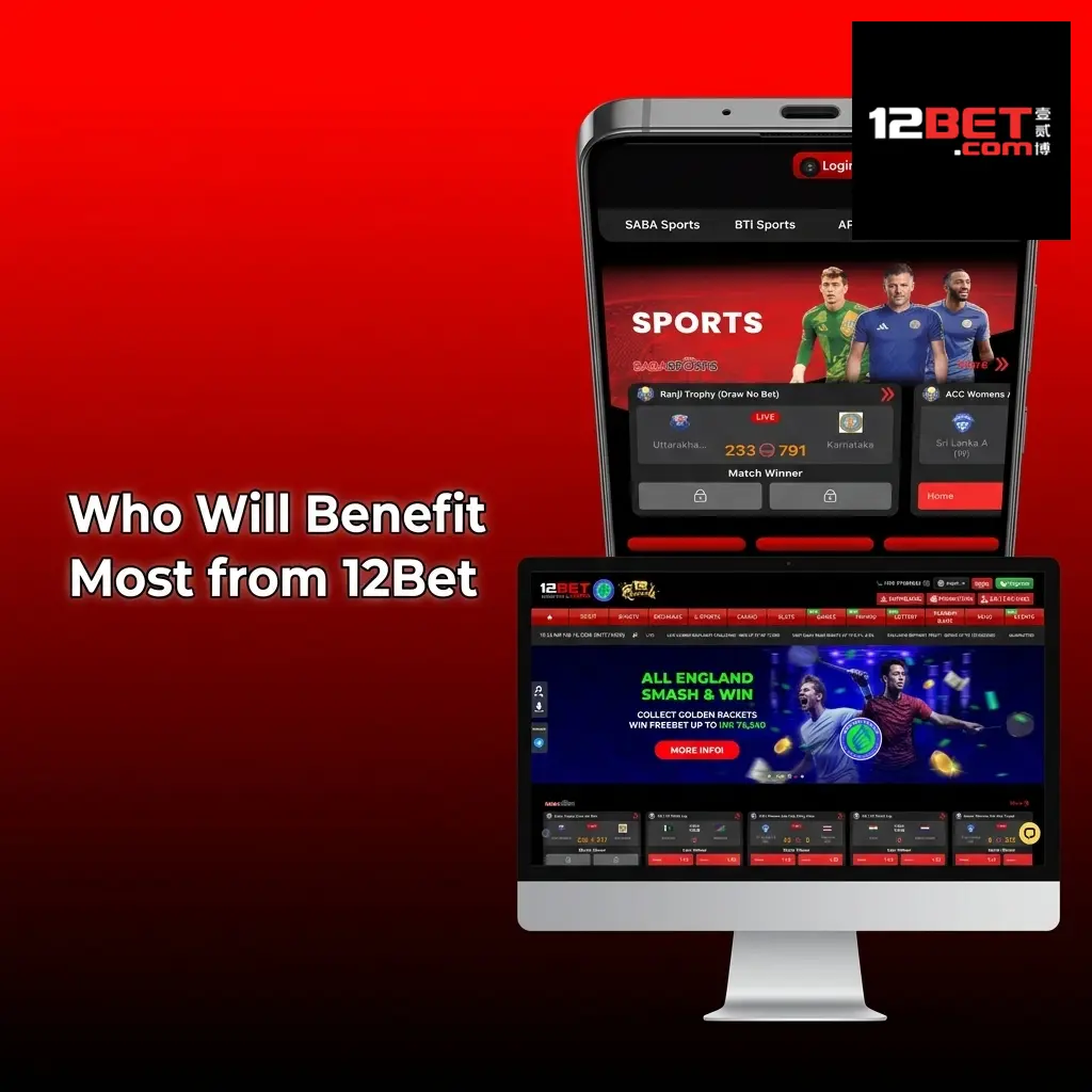 Indian player using 12Bet platform for cricket, kabaddi, live betting, casino games, and esports via mobile app with INR payments